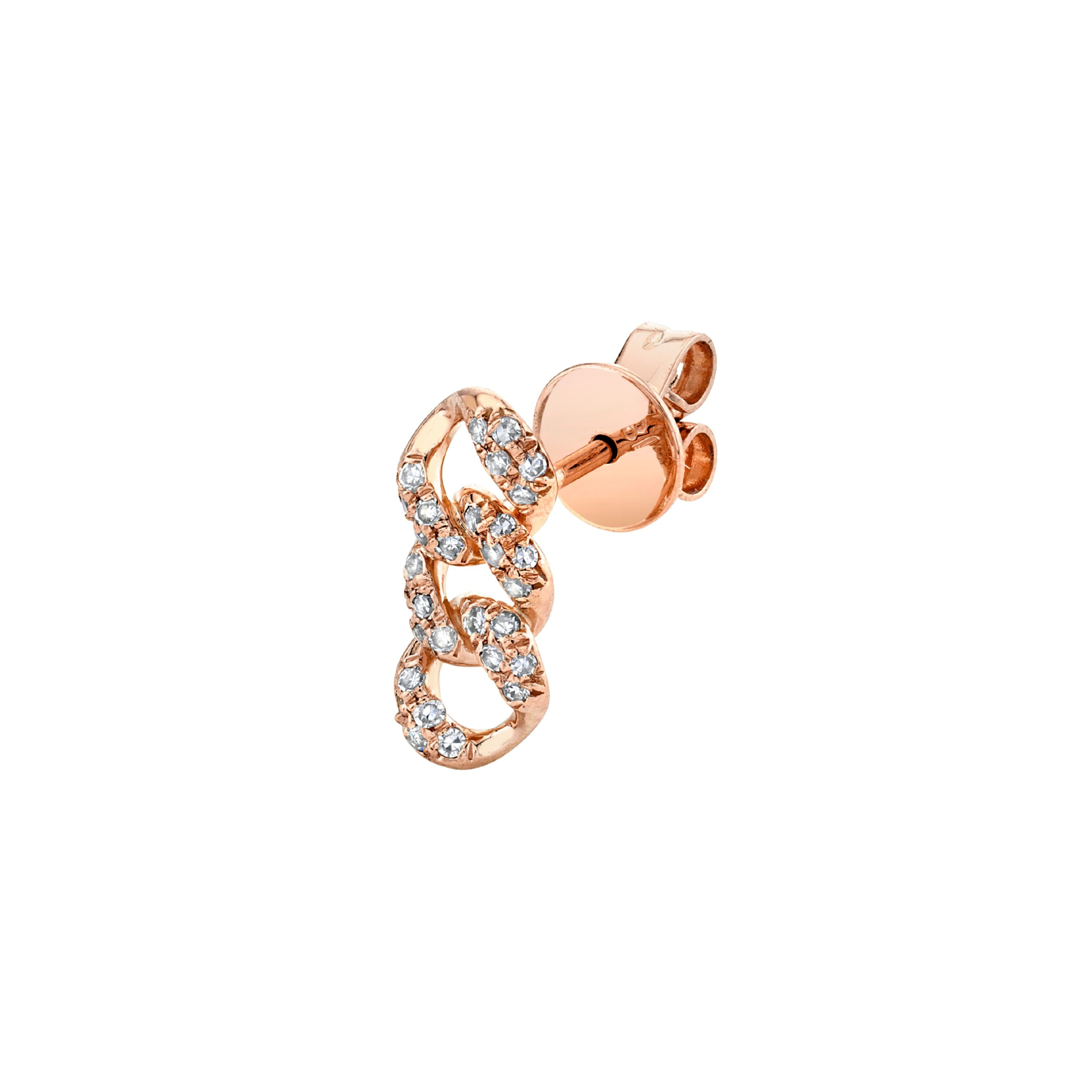 SINGLE DIAMOND PAVE LINK STUD