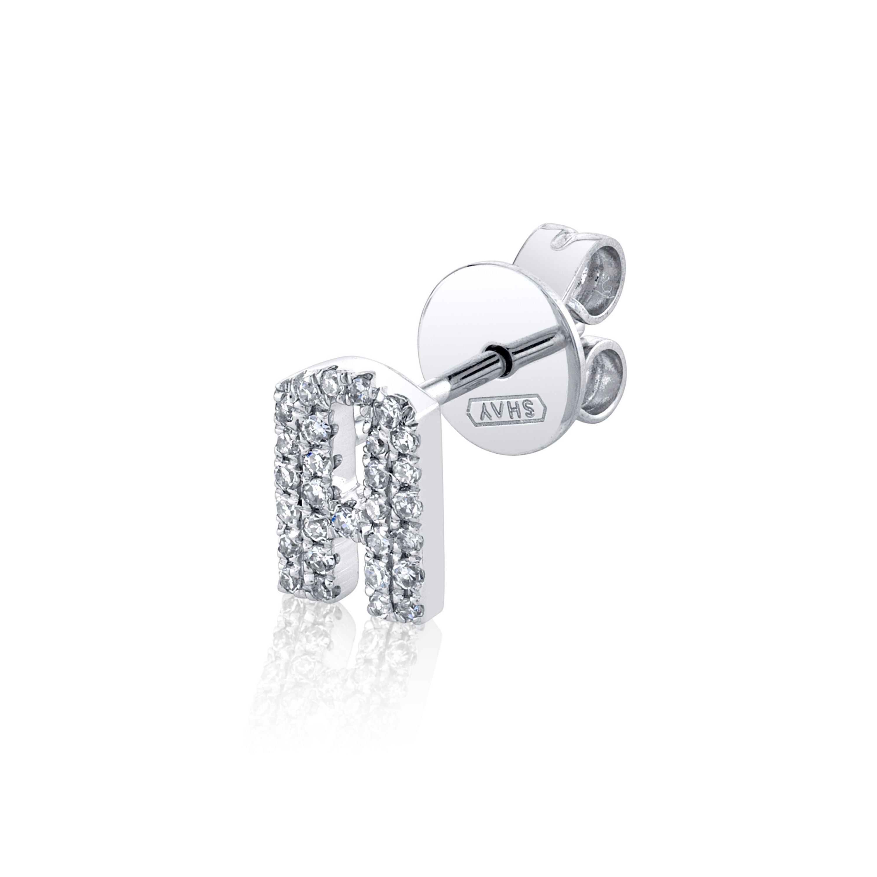 DIAMOND SINGLE PAVE INITIAL STUD