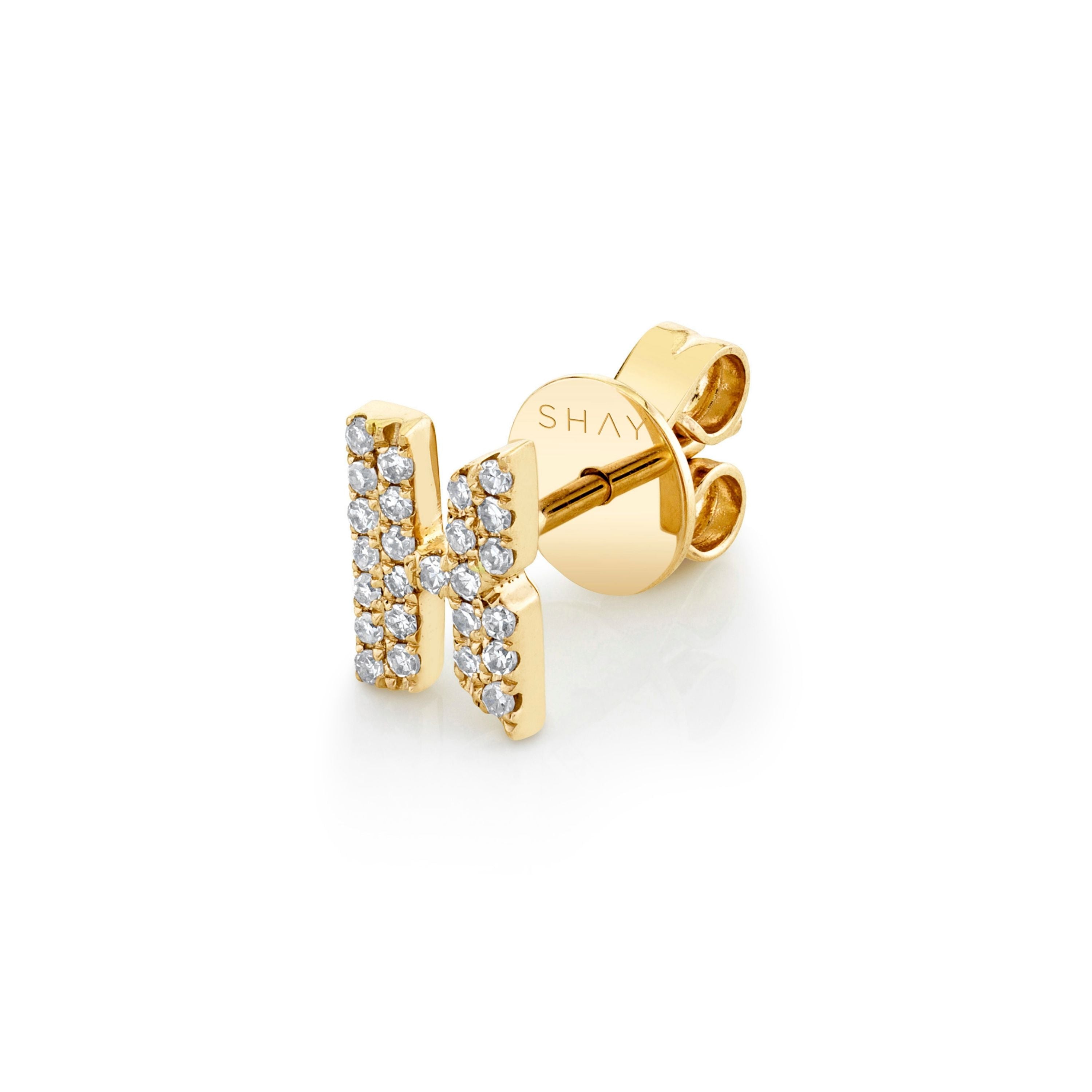 DIAMOND SINGLE PAVE INITIAL STUD