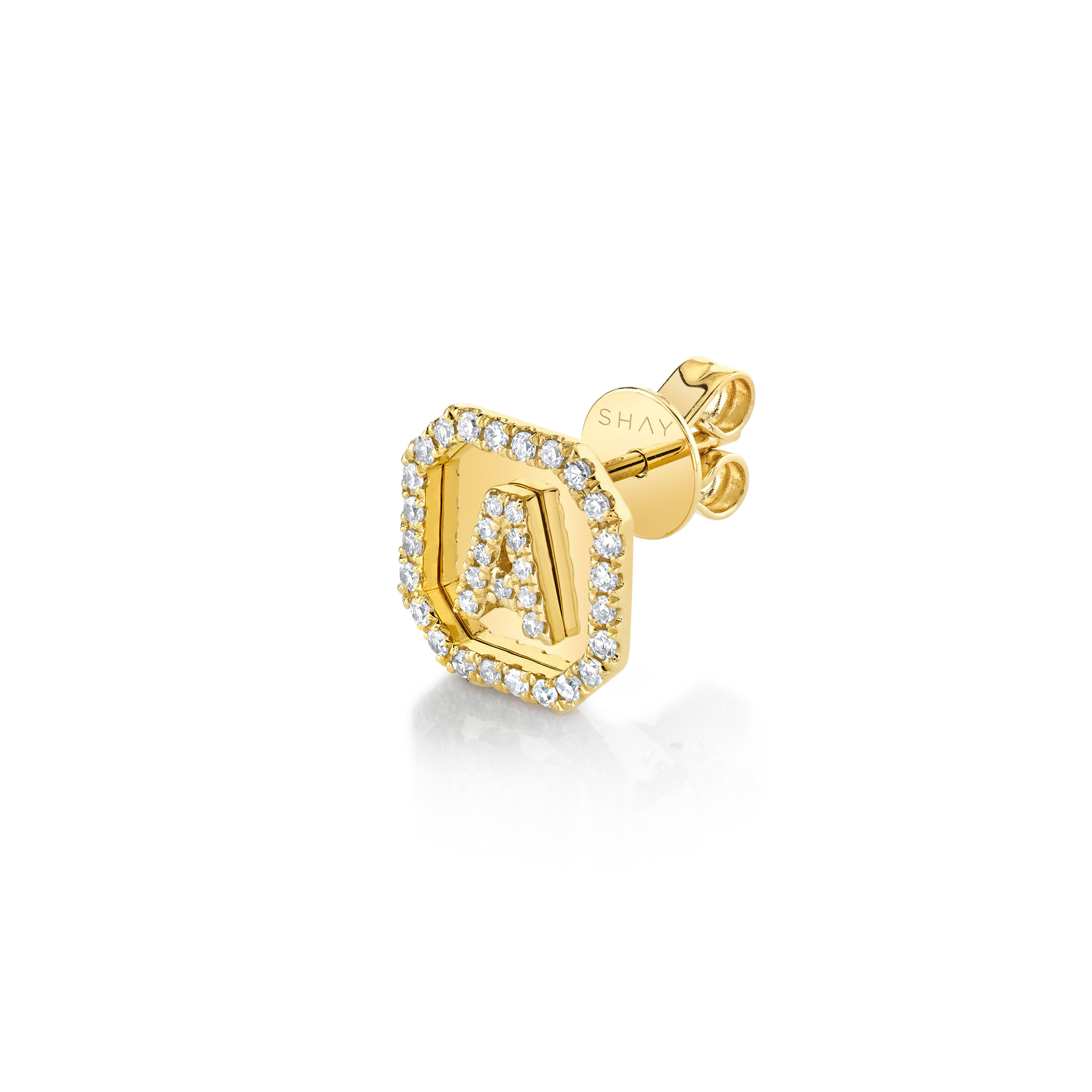 MINI ME DIAMOND INITIAL NAMEPLATE STUD