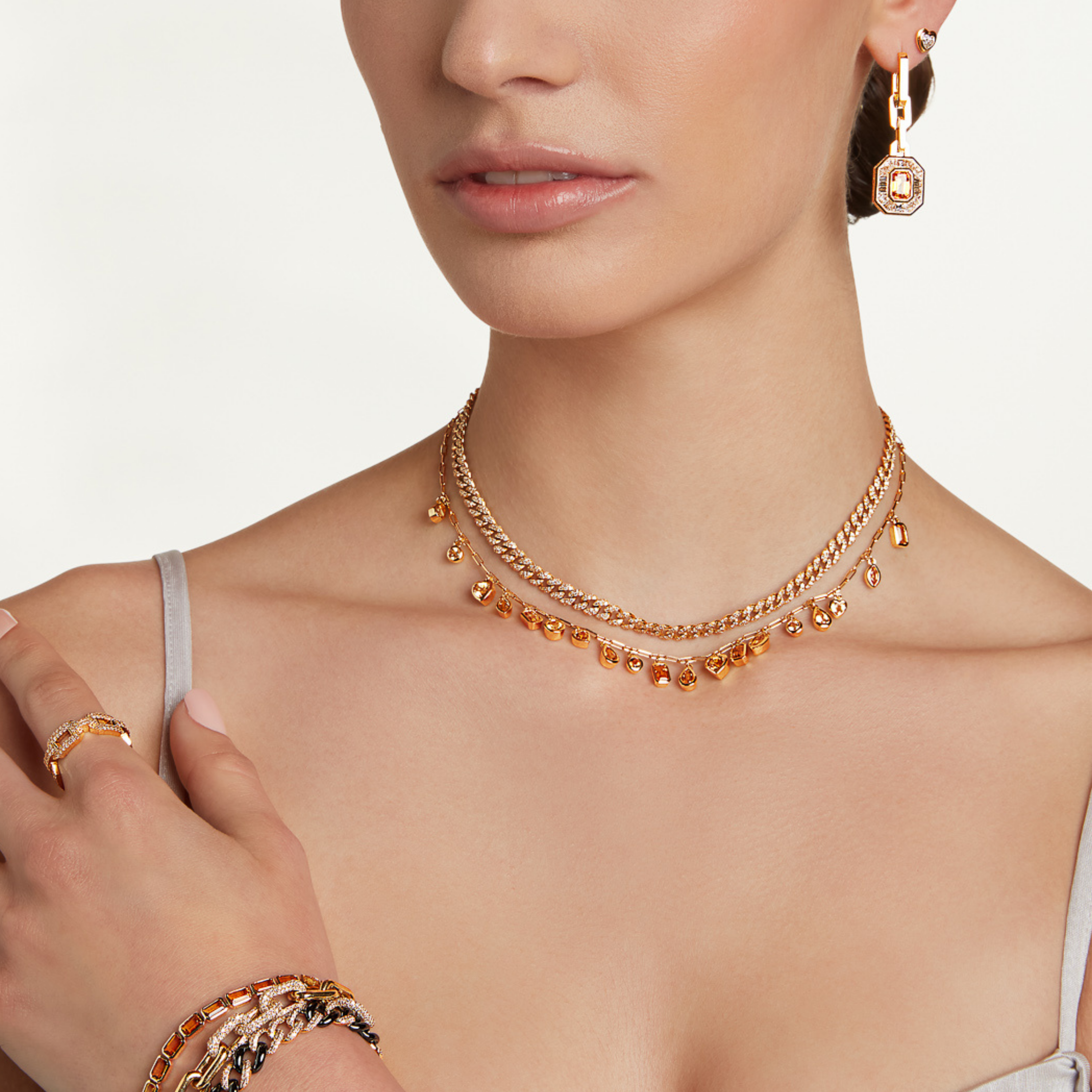 READY TO SHIP YELLOW SAPPHIRE & CITRINE MIXED DROP NECKLACE
