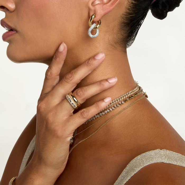 READY TO SHIP DIAMOND ORBIT DOUBLE BAND