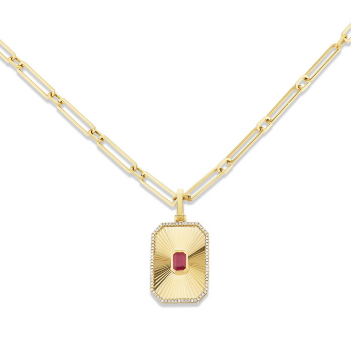 RUBY DECO PENDANT NECKLACE