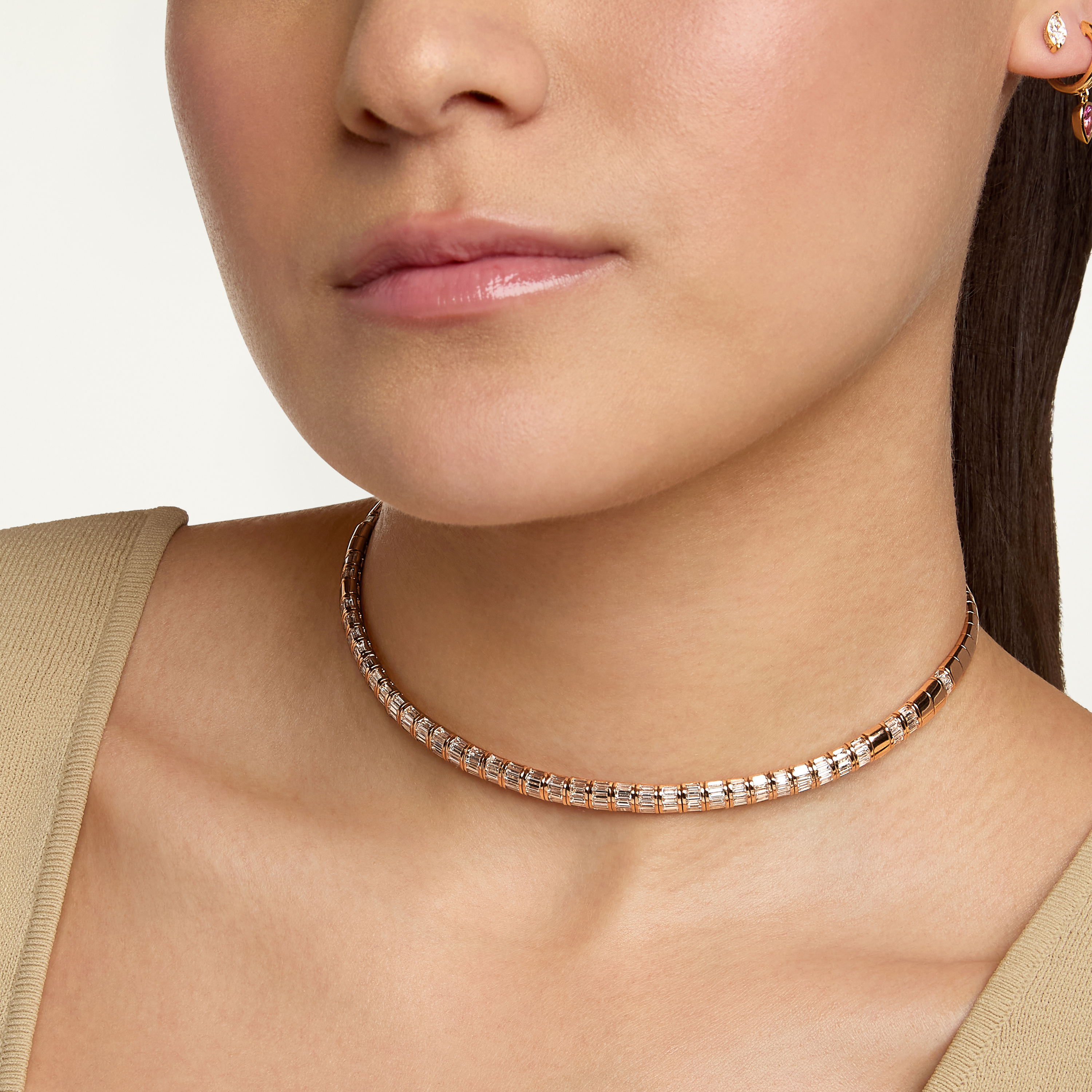 READY TO SHIP DIAMOND BAGUETTE COLLAR