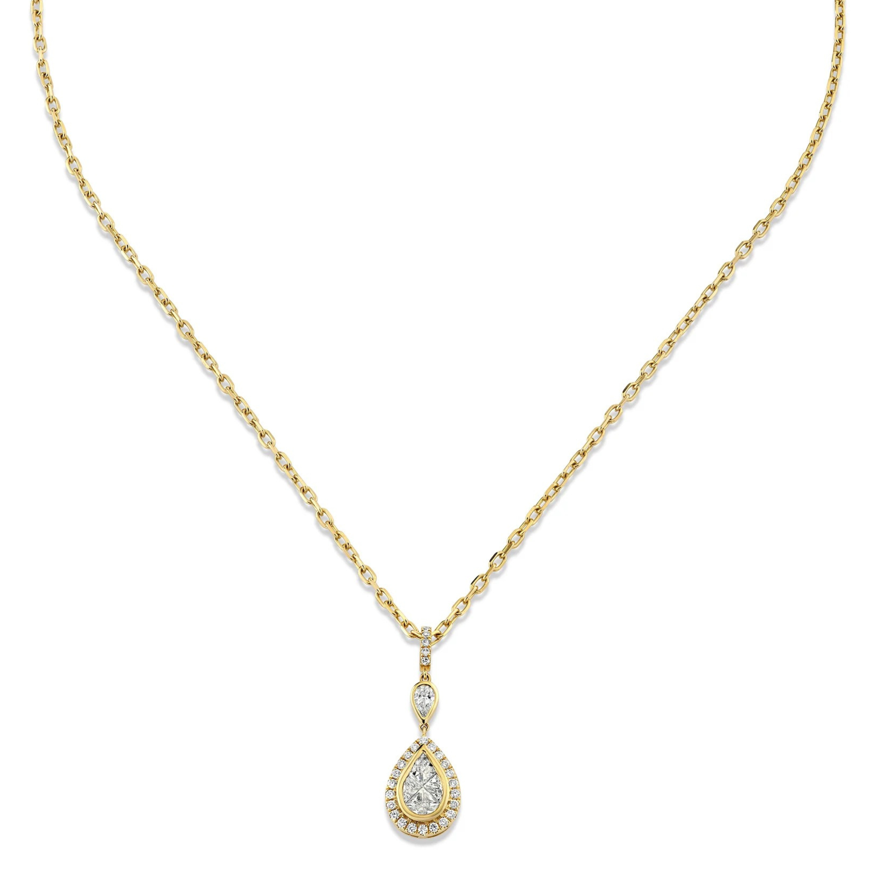 DIAMOND DOUBLE PEAR NECKLACE