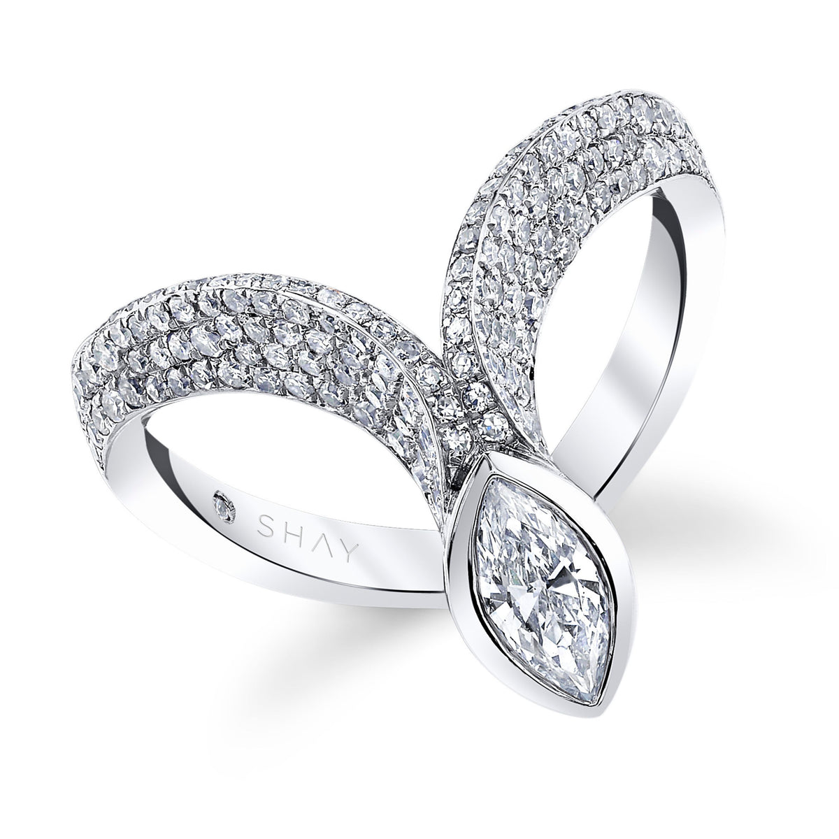 DIAMOND WINGED MARQUISE RING