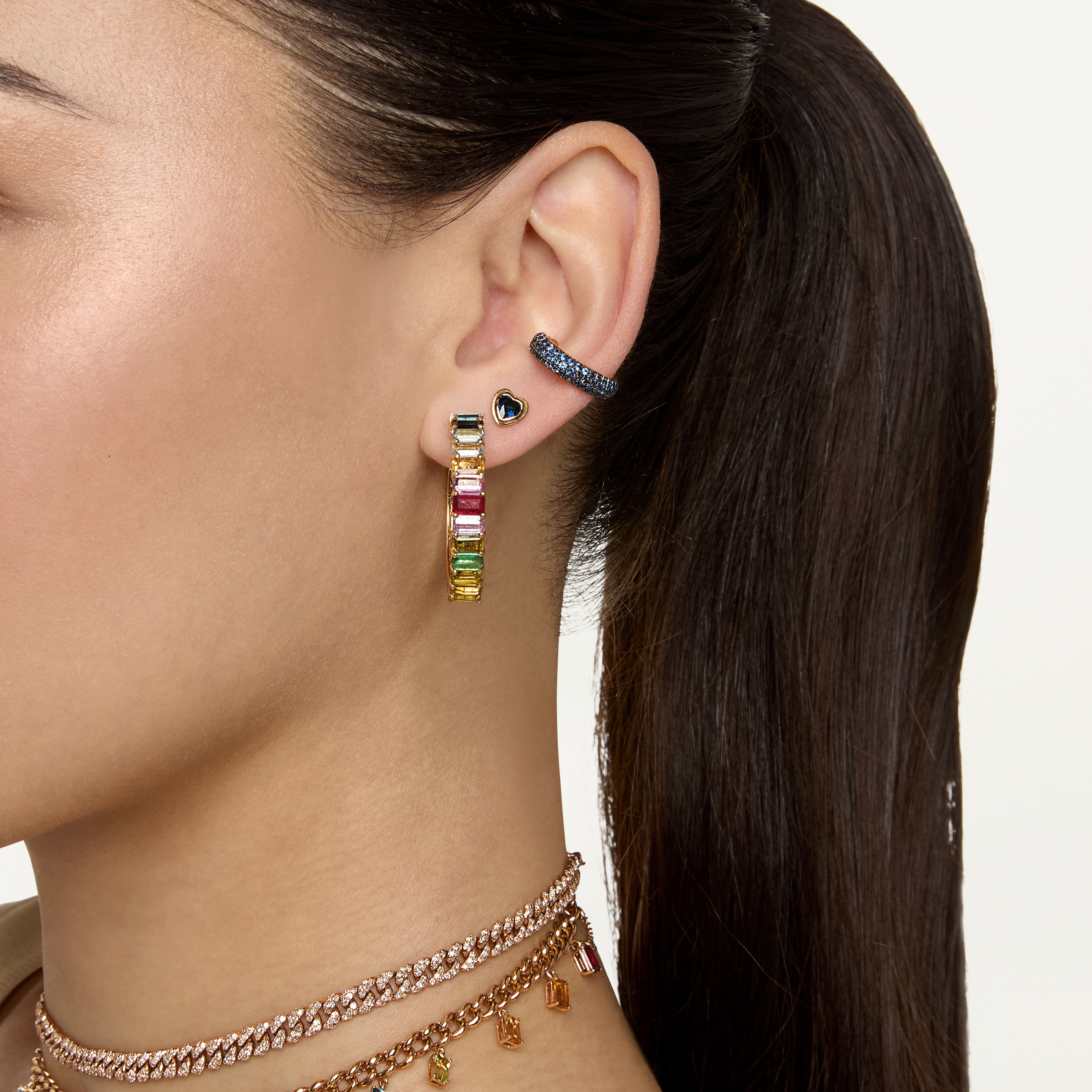 READY TO SHIP BLUE SAPPHIRE JUMBO EAR CUFF