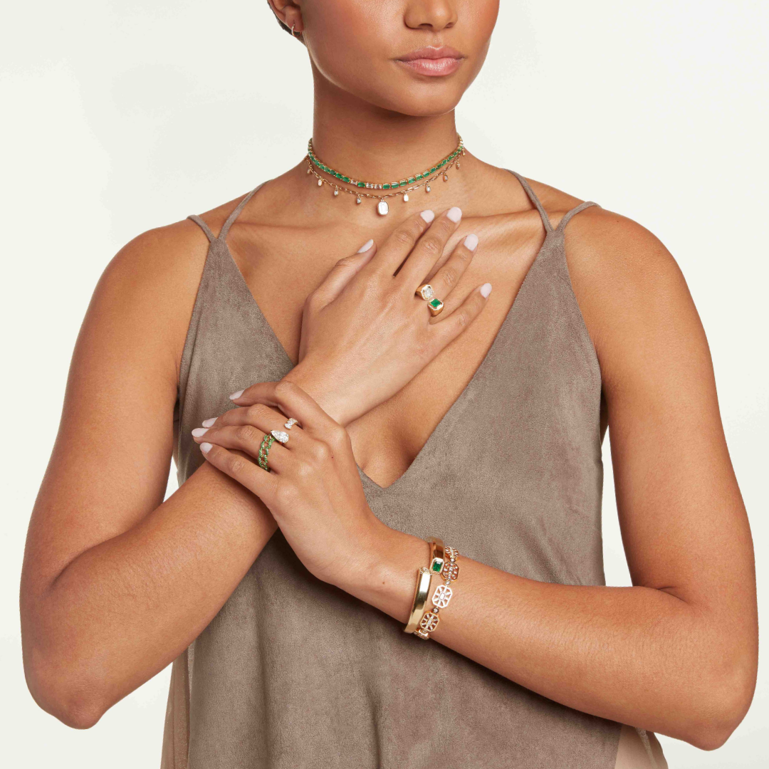 READY TO SHIP PINK SAPPHIRE BAGUETTE DROP CHOKER