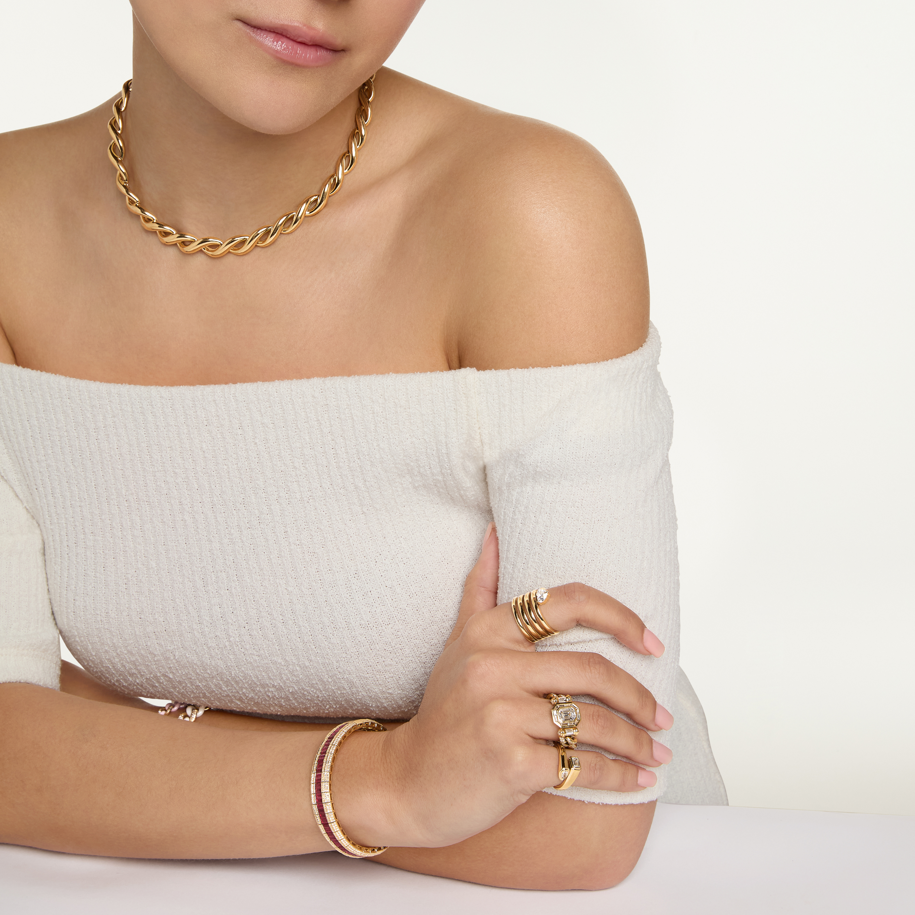 SHAY Ready to Ship Solid Gold Diamond Heart Spiral Ring, 0.89ct, 18k gold, alternate view