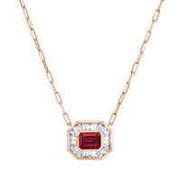 RUBY & DIAMOND HALO MINI DECO LINK PENDANT