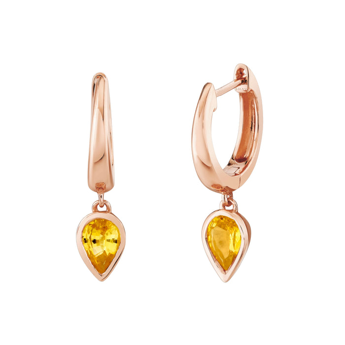 YELLOW SAPPHIRE PEAR DROP HUGGIES