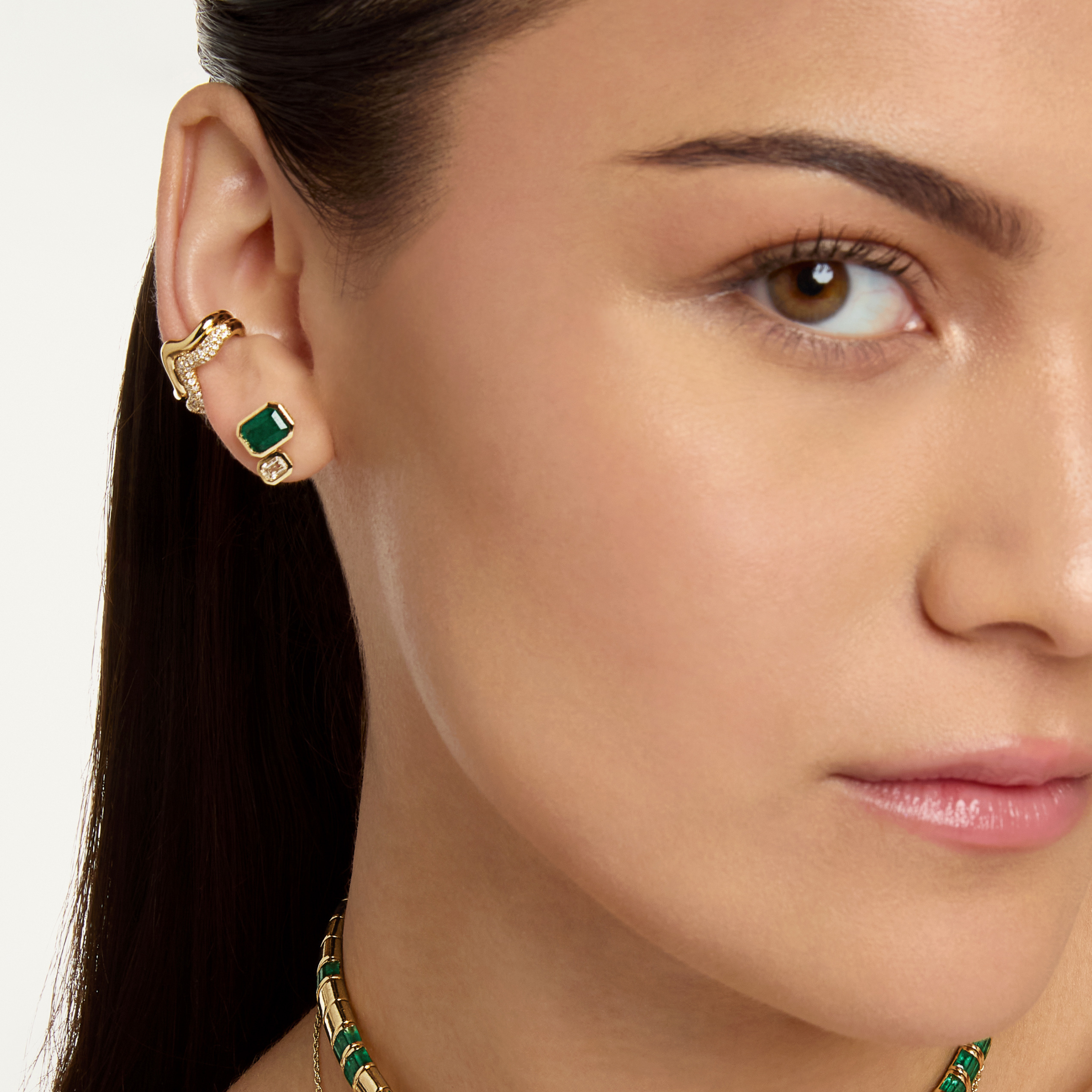 SHAY Ready to Ship Diamond Wave Ear Cuff, 0.88ct, 18k gold, alternate view