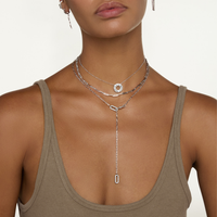 DIAMOND ORBIT PAVE PENDANT NECKLACE