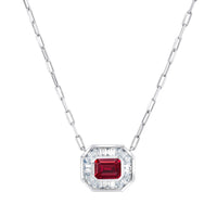 RUBY & DIAMOND HALO MINI DECO LINK PENDANT