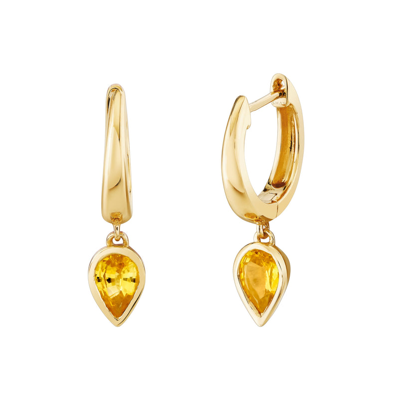 YELLOW SAPPHIRE PEAR DROP HUGGIES