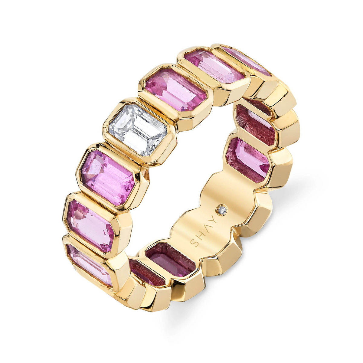 PINK SAPPHIRE & DIAMOND BEZEL BAND