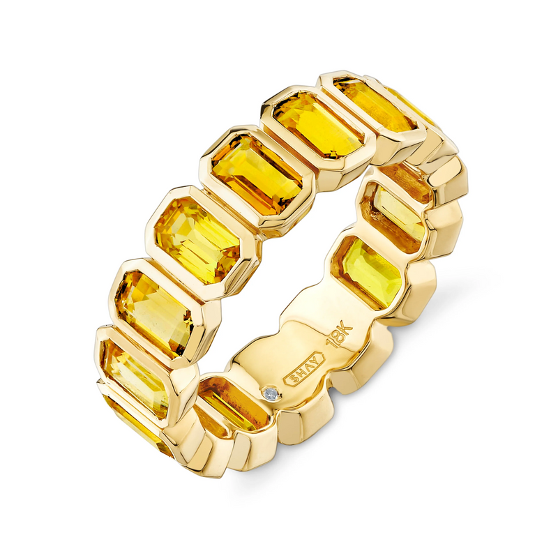 YELLOW SAPPHIRE & CITRINE BEZEL BAND