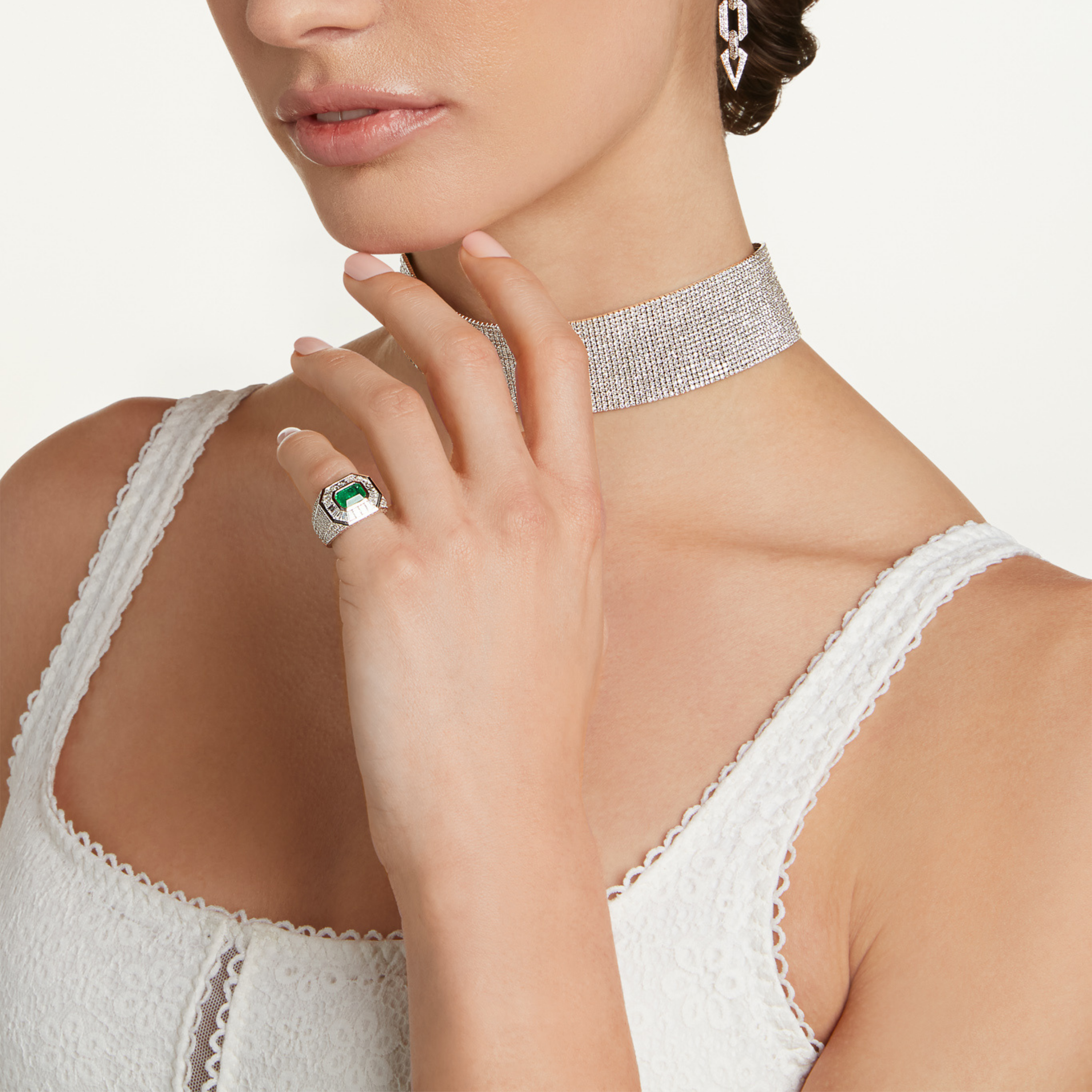 EMERALD & DIAMOND PAVE CHAMPIONSHIP PINKY RING