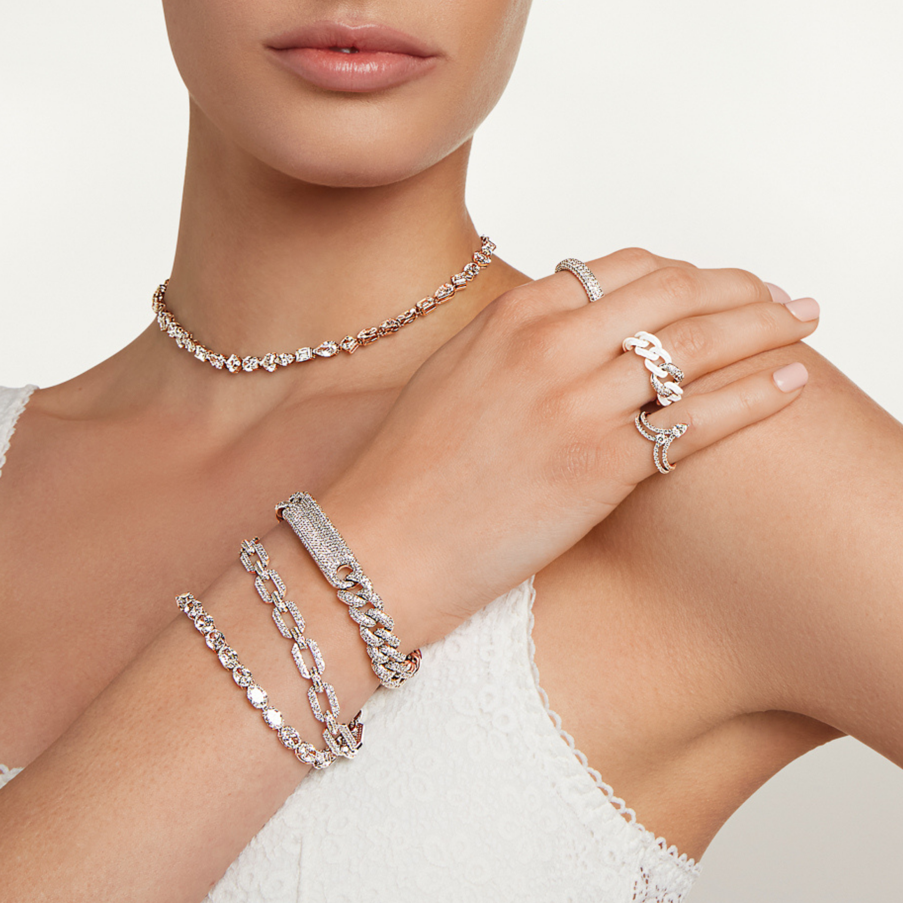 MIXED DIAMOND TENNIS NECKLACE GRAND