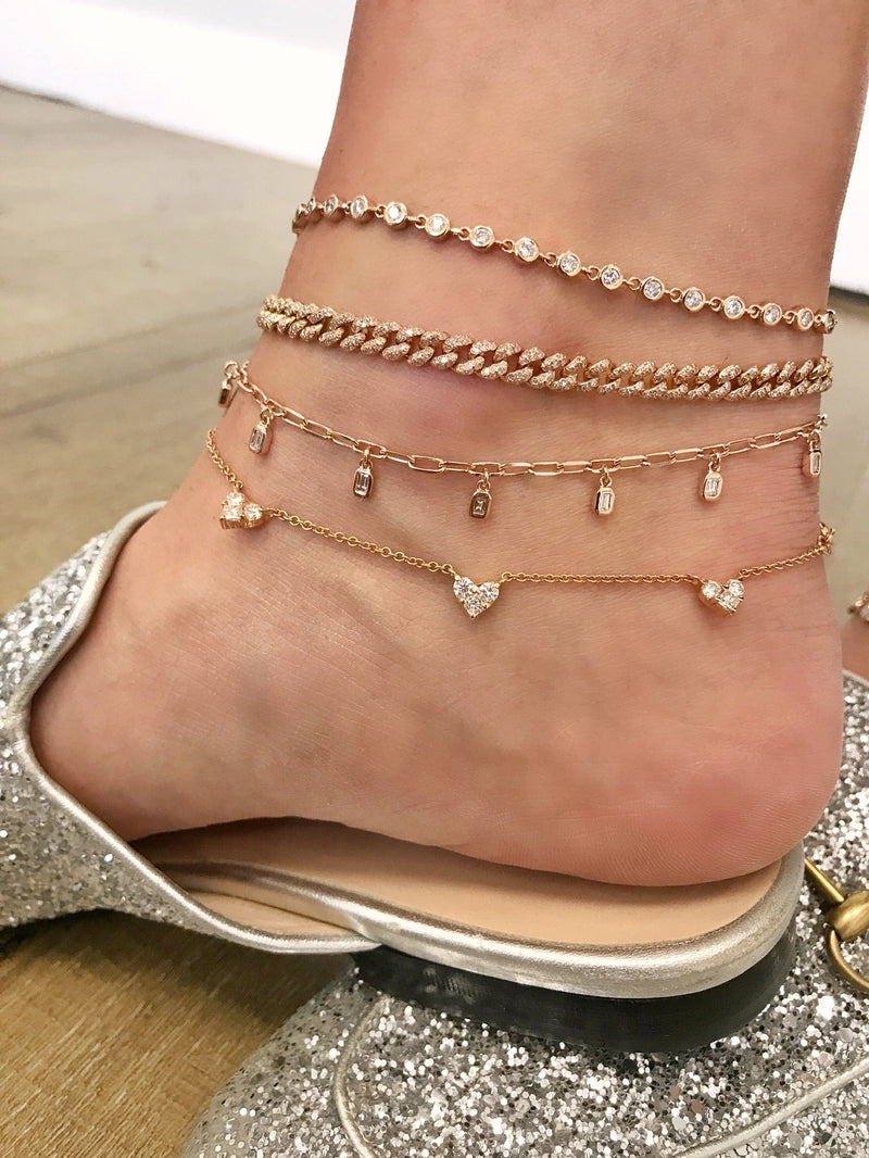 READY TO SHIP SOLID GOLD MINI LINK ANKLET