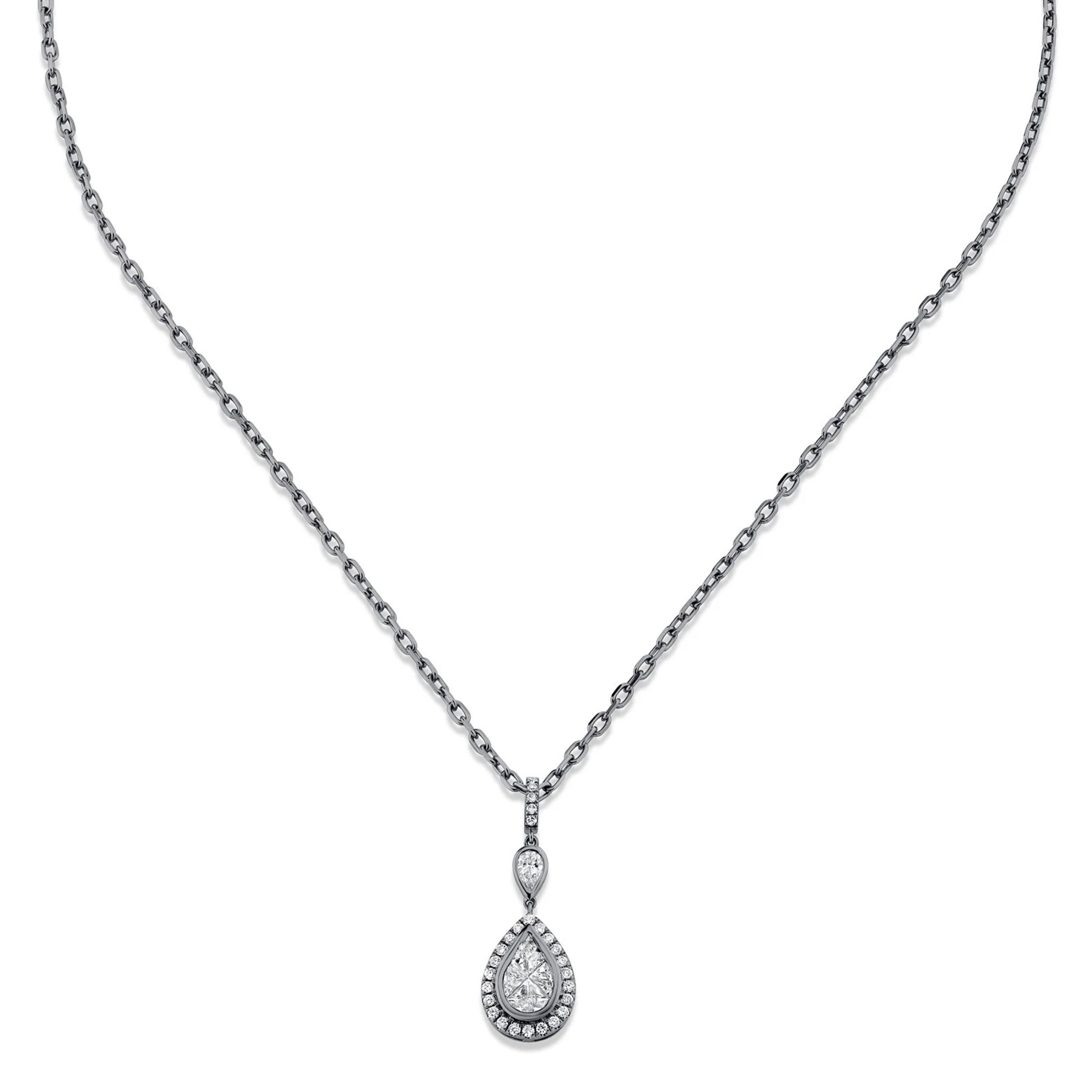 DIAMOND DOUBLE PEAR NECKLACE