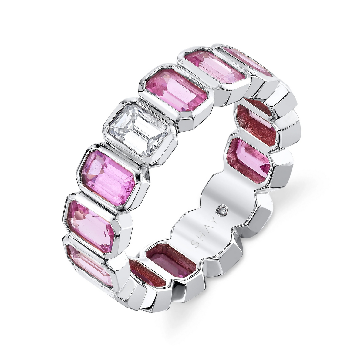 PINK SAPPHIRE & DIAMOND BEZEL BAND