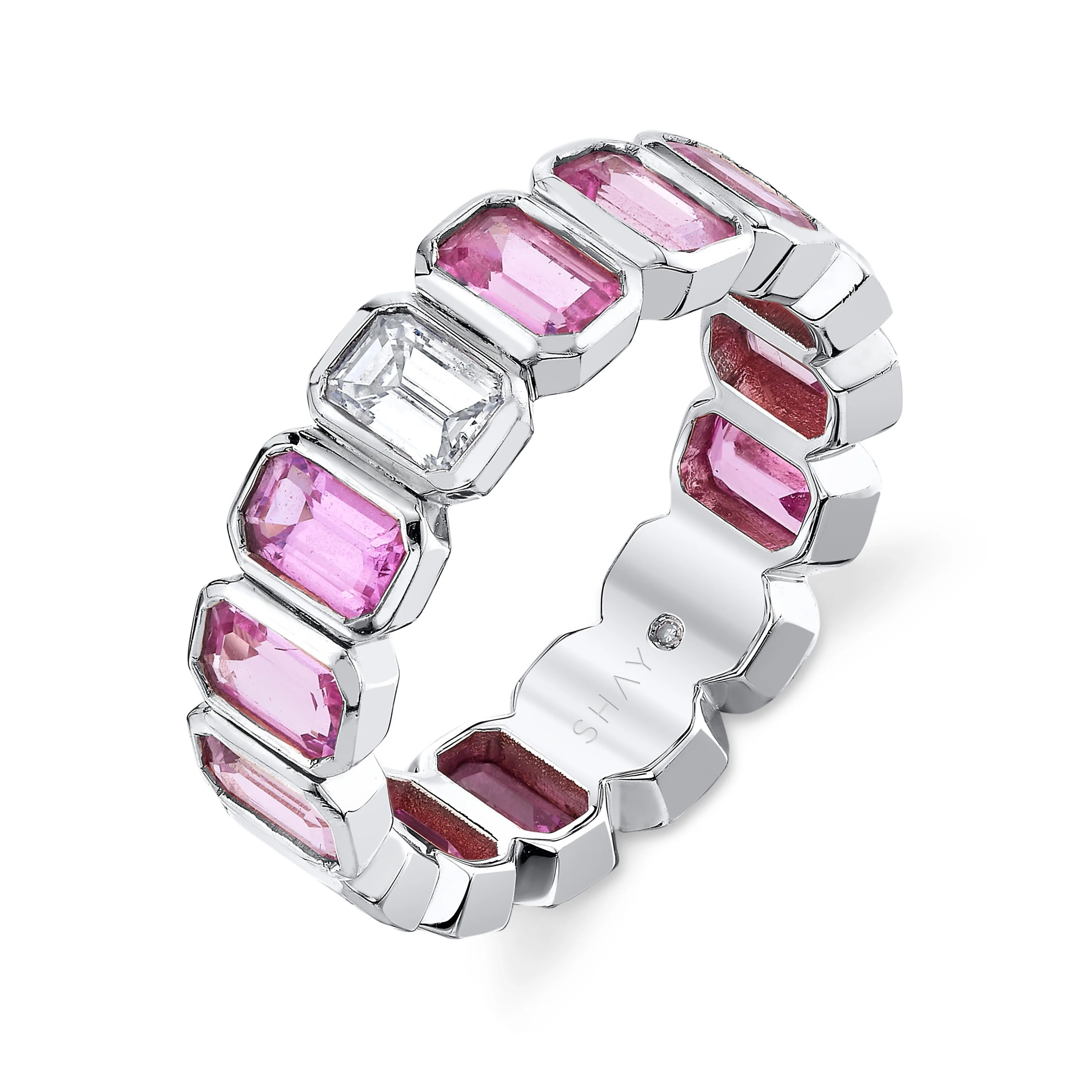 PINK SAPPHIRE & DIAMOND BEZEL BAND