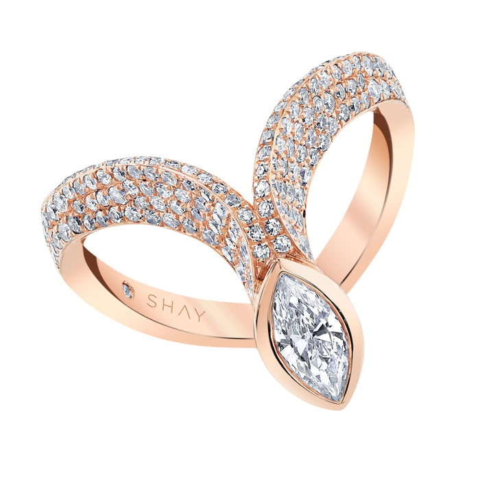 READY TO SHIP DIAMOND WINGED MARQUISE RING