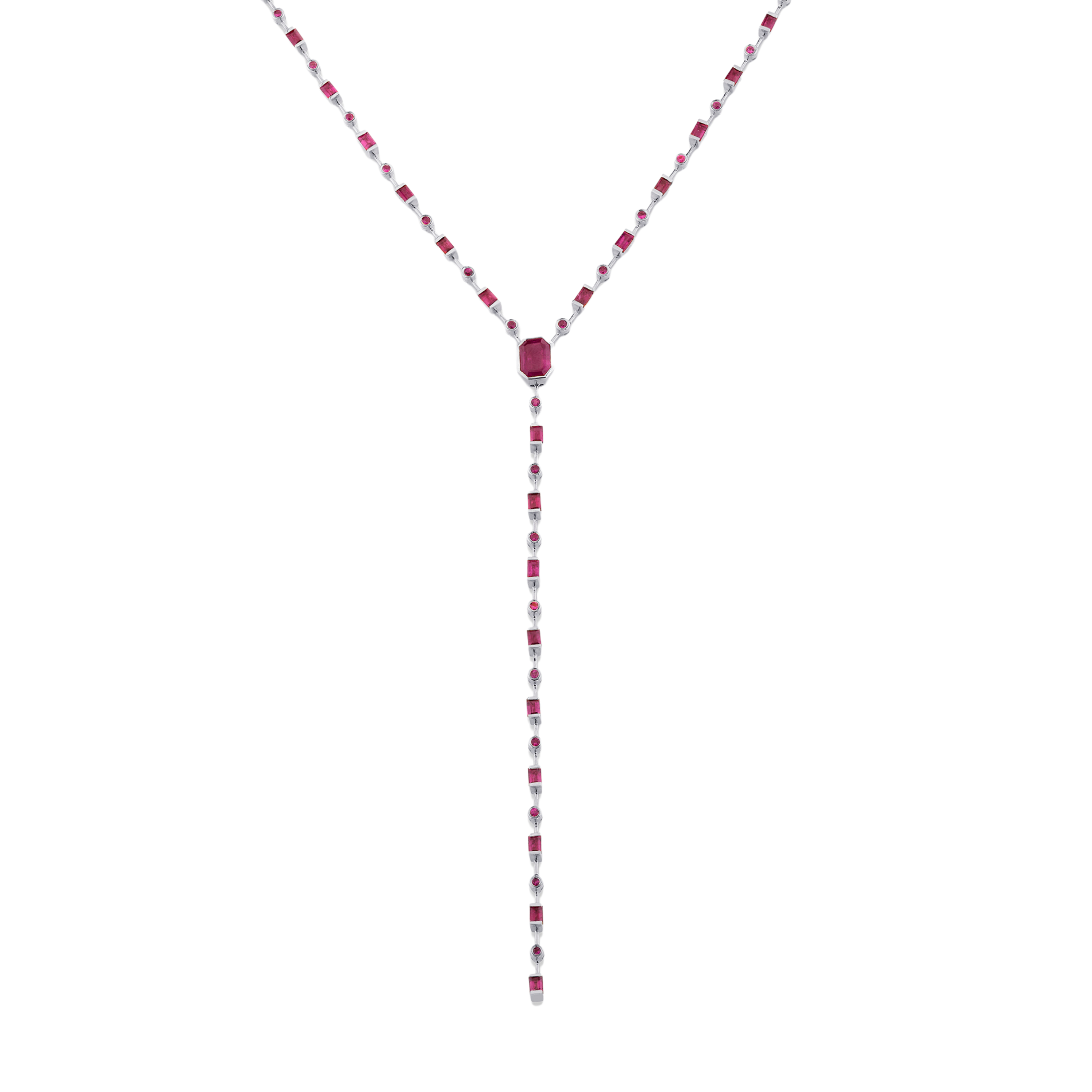 MIXED RUBY Y NECKLACE
