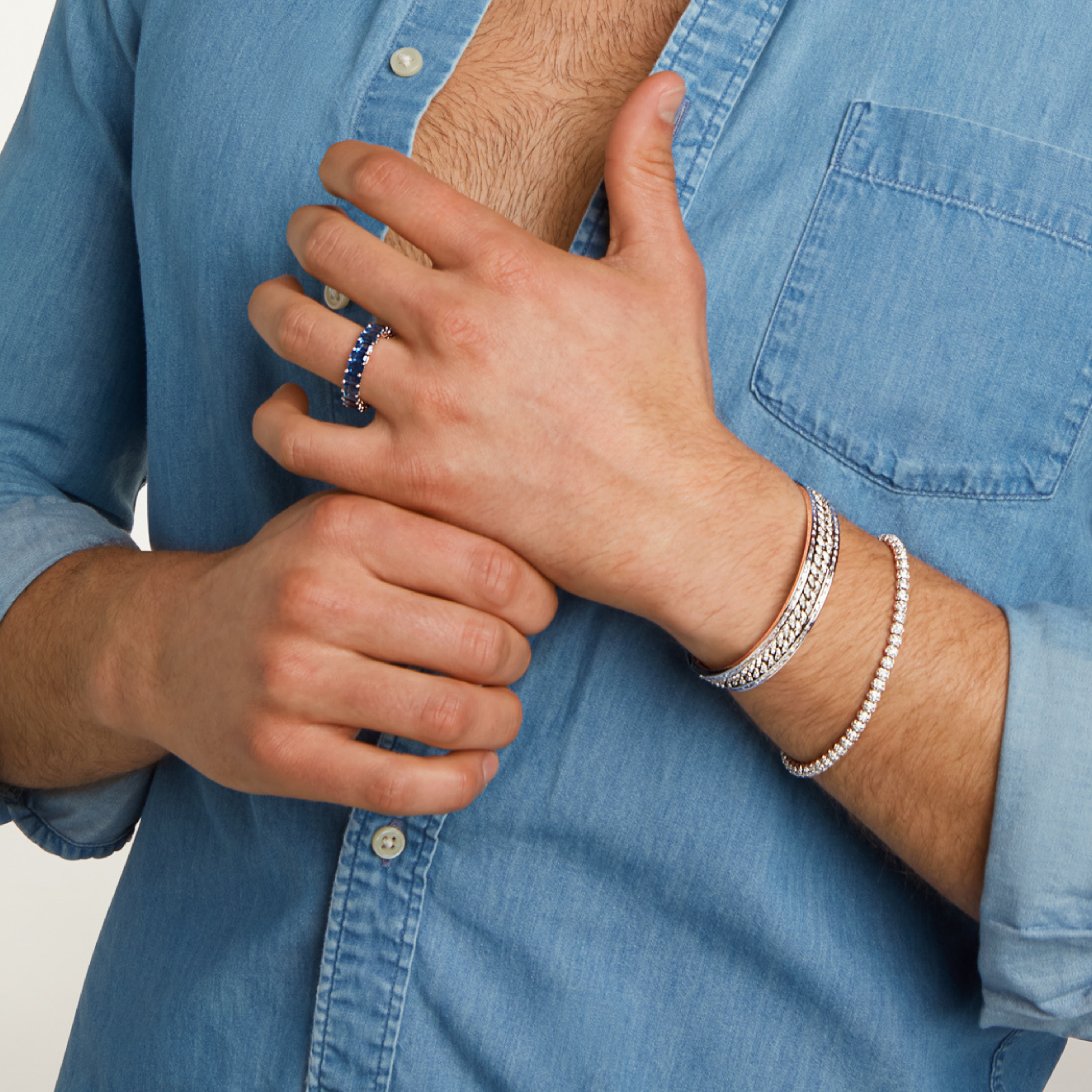 MEN'S DIAMOND LINK BANGLE