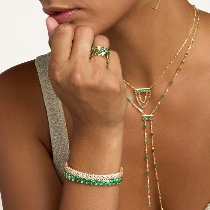 EMERALD BAGUETTE STRETCH BRACELET