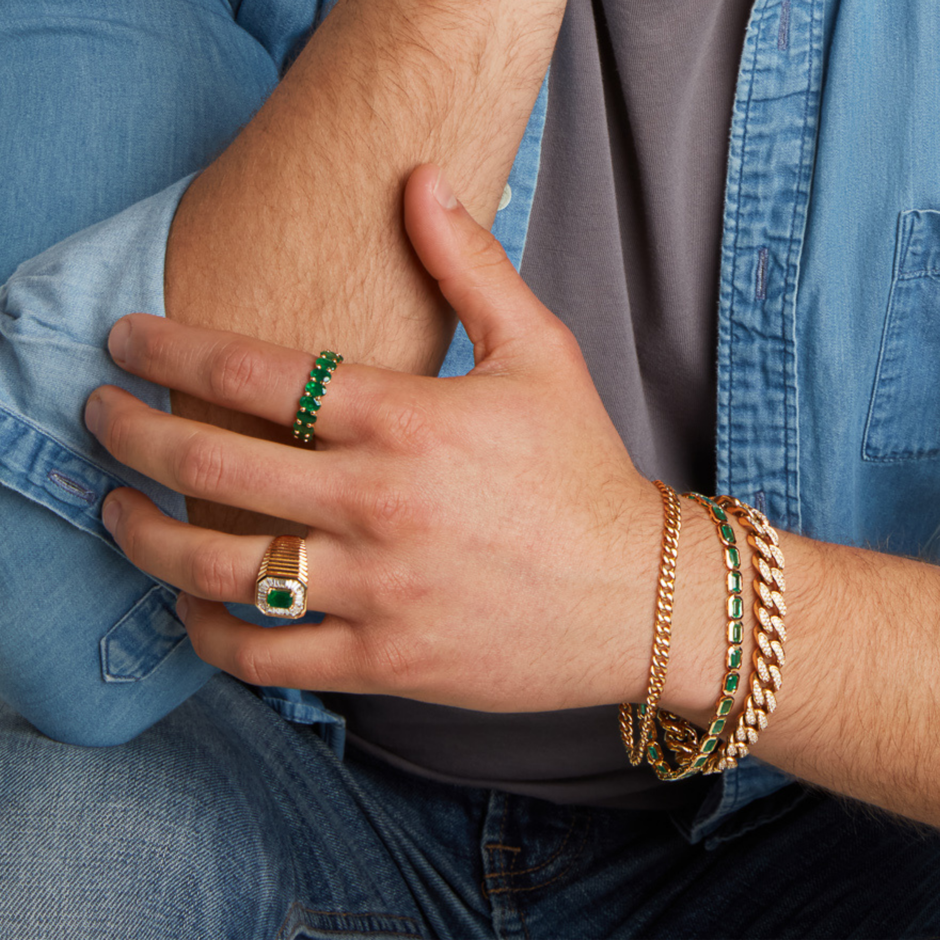 READY TO SHIP MEN'S DIAMOND FLAT ESSENTIAL LINK BRACELET