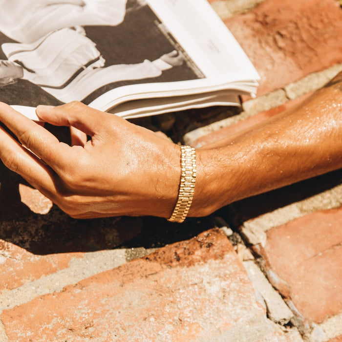 READY TO SHIP MEN'S DIAMOND PARTIAL PAVE JOURNEY BRACELET