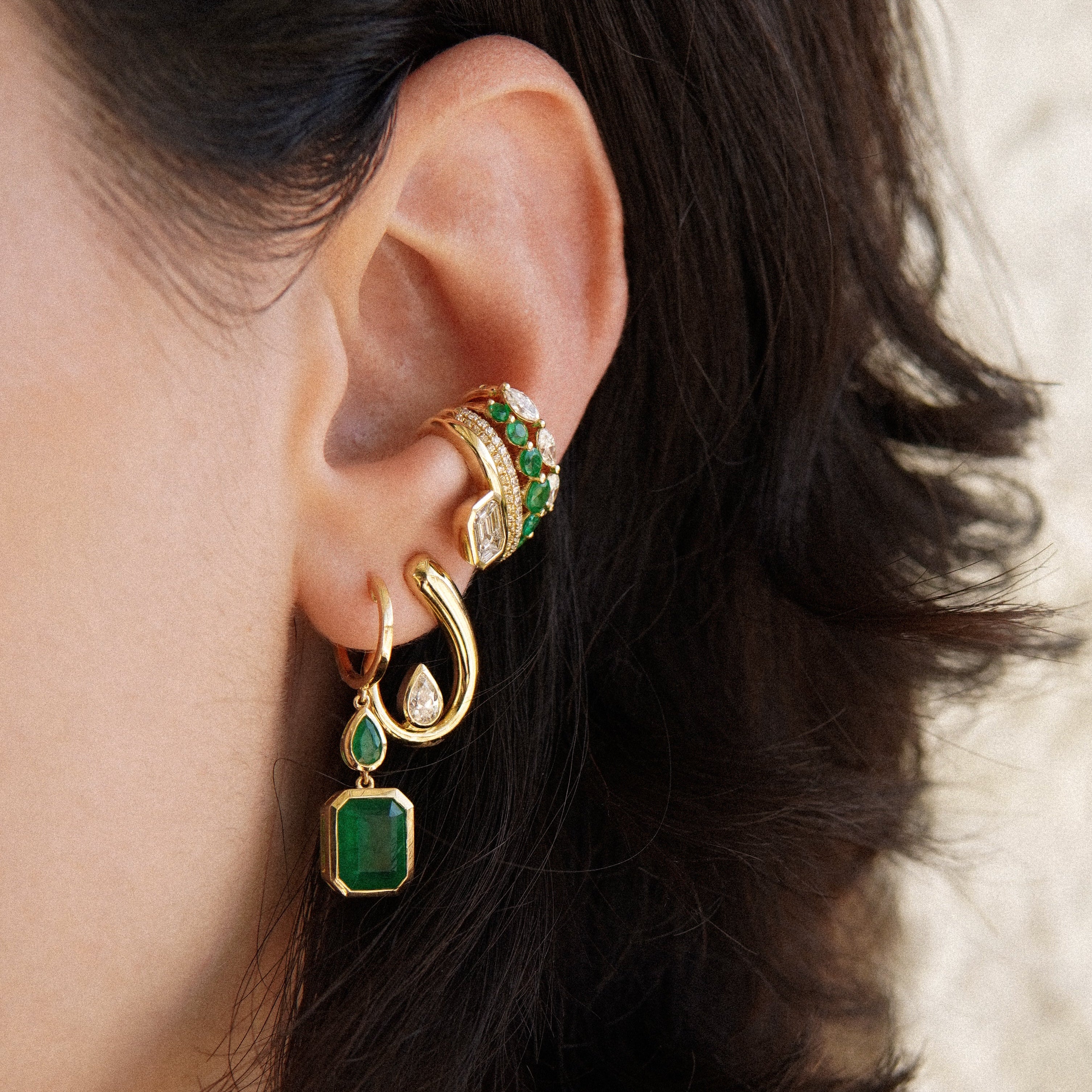 DIAMOND FLOATING BEZEL EAR CUFF