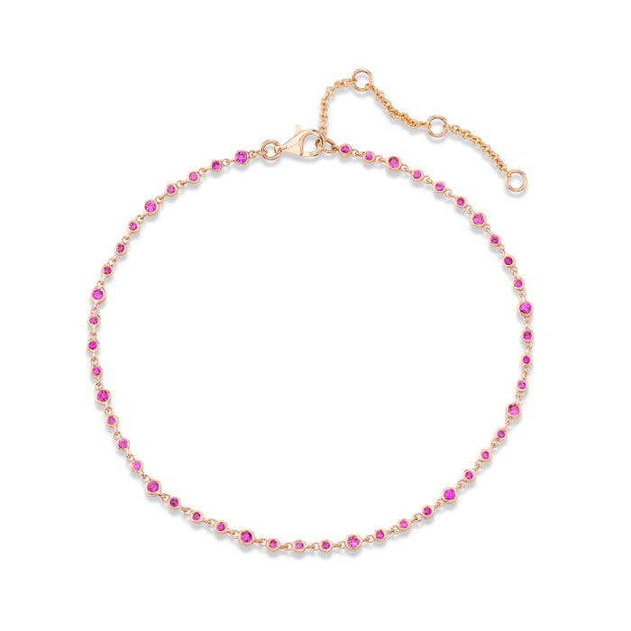 READY TO SHIP PINK SAPPHIRE INFINITY ANKLET