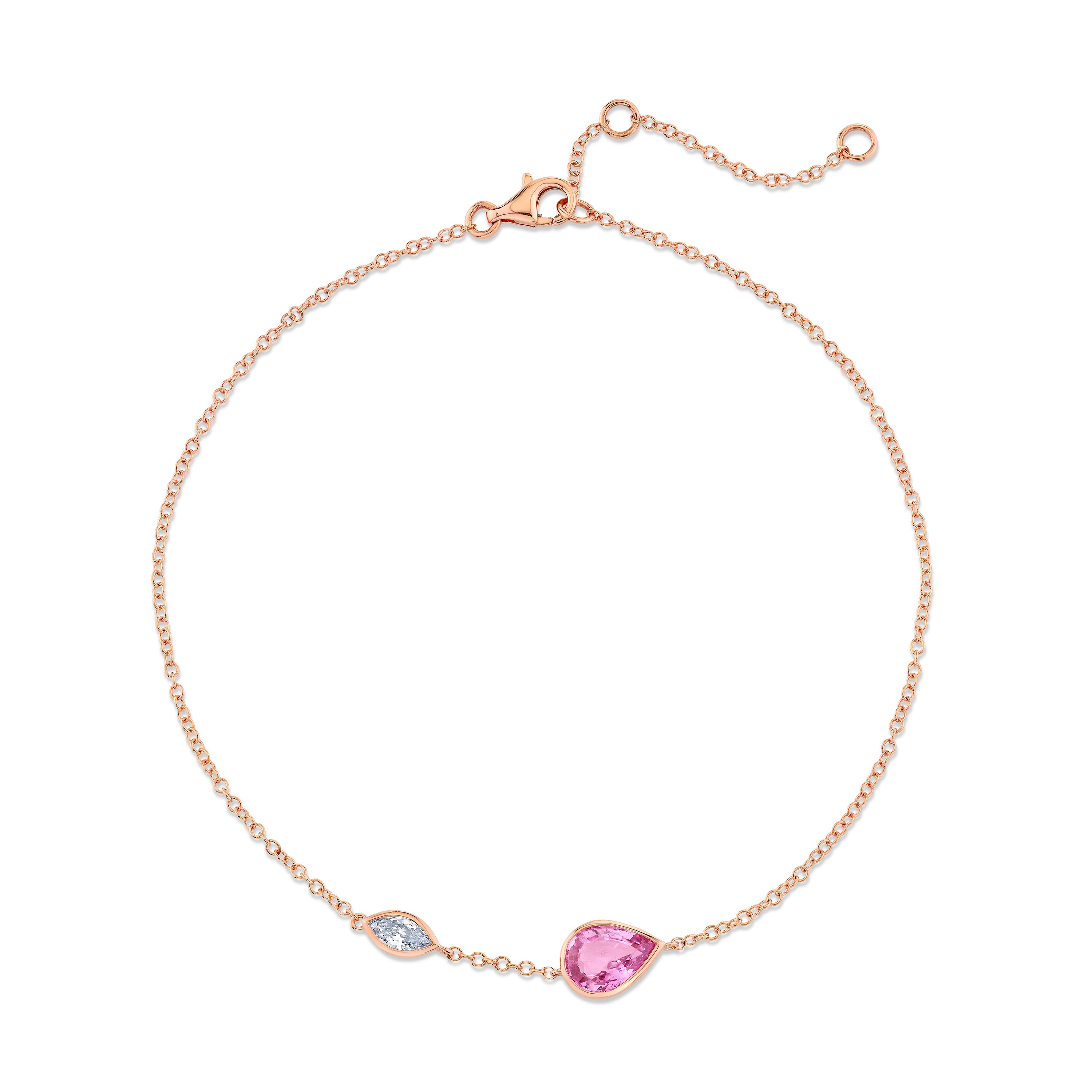 PINK SAPPHIRE & DIAMOND RIVIERA ANKLET