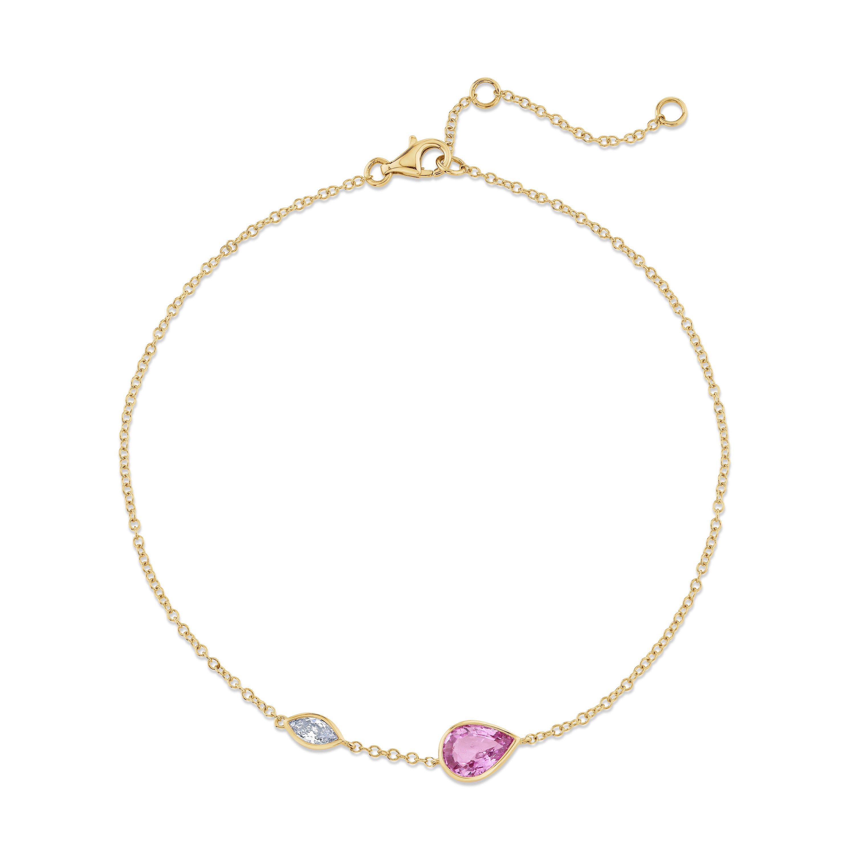PINK SAPPHIRE & DIAMOND RIVIERA ANKLET