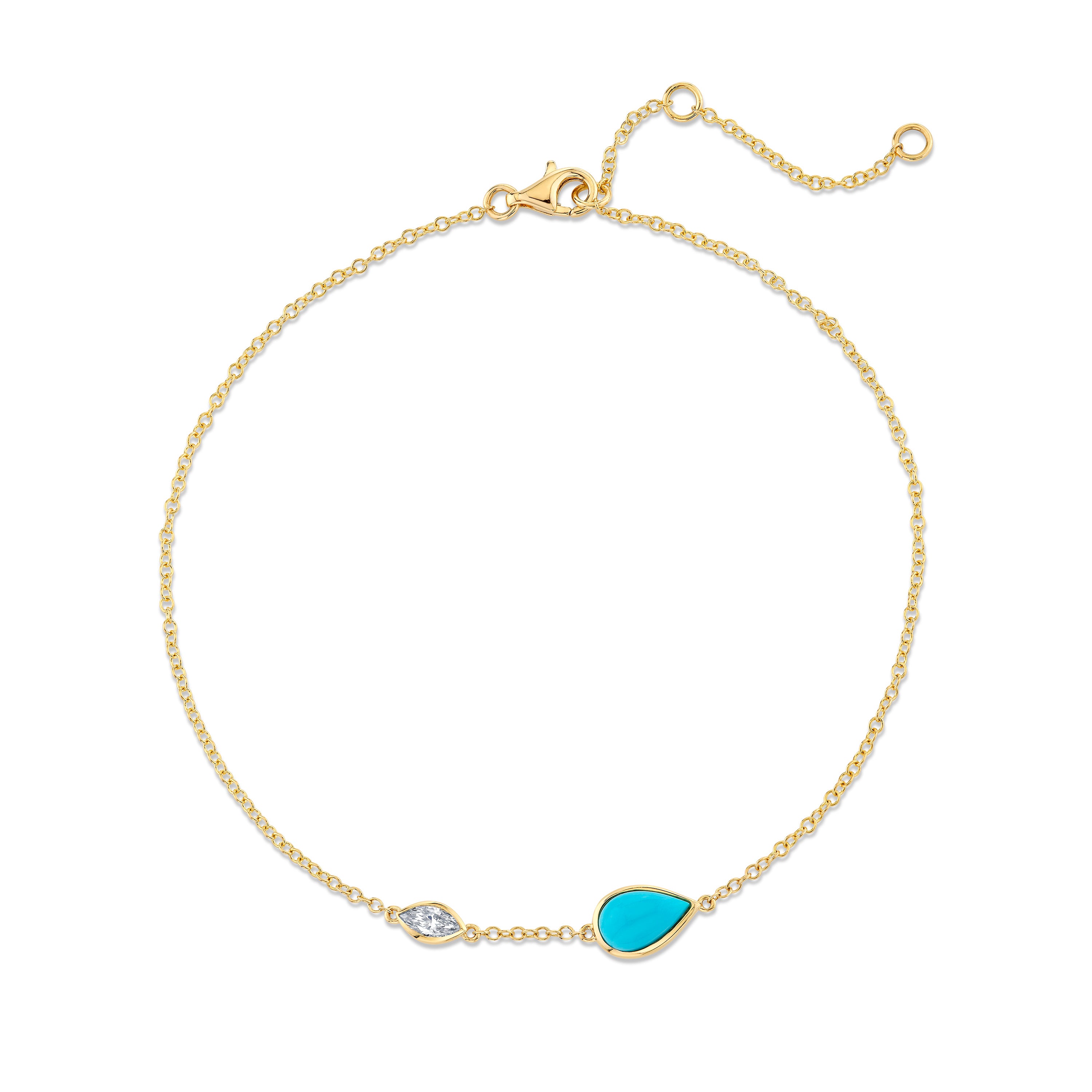 TURQUOISE & DIAMOND RIVIERA ANKLET