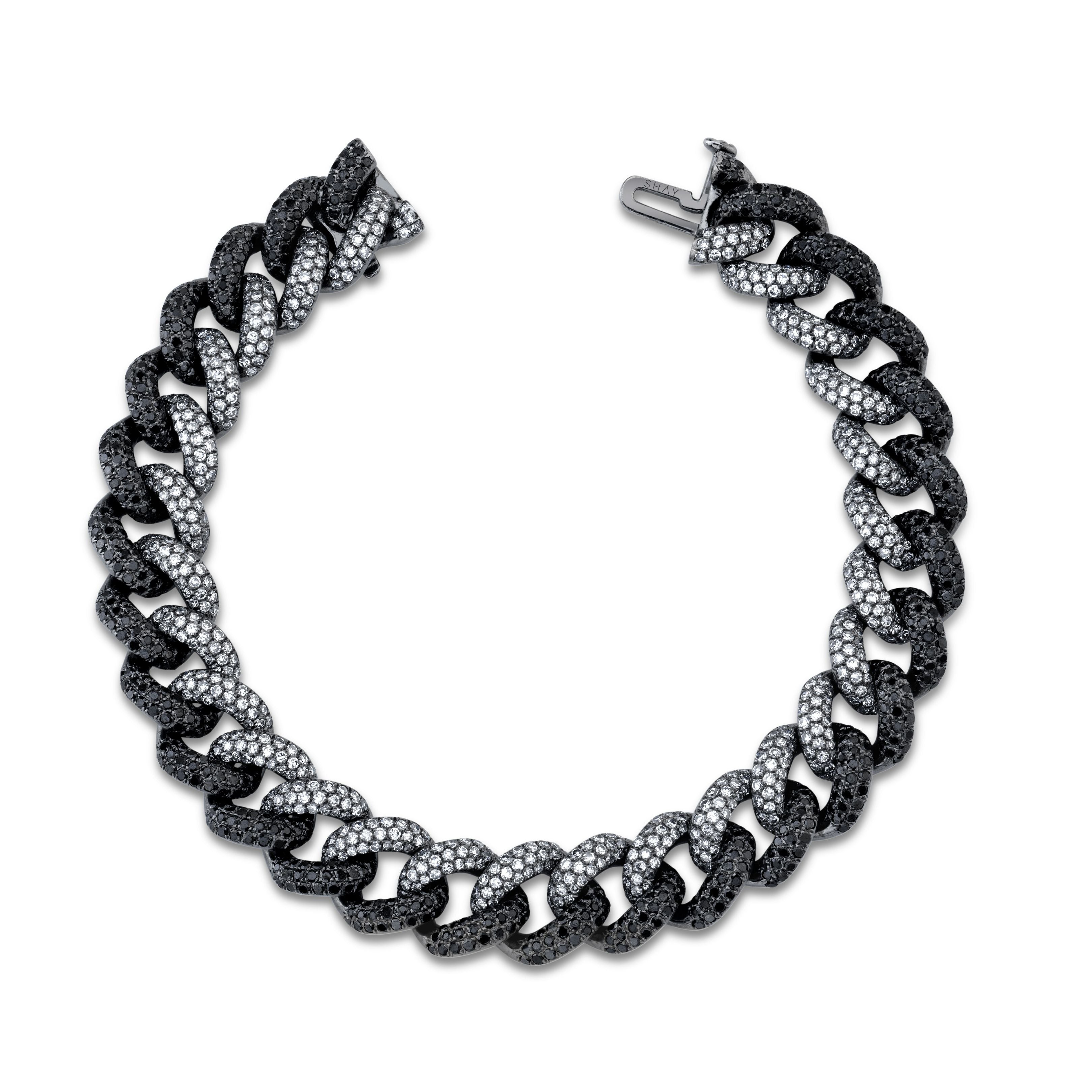 SHAY Ready to Ship Diamond Pave Two-tone Essential Link Bracelet, 18k gold, additional view