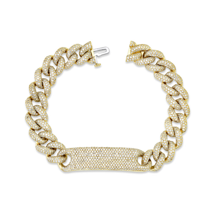 READY TO SHIP DIAMOND FULL PAVE ID ESSENTIAL LINK BRACELET