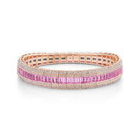READY TO SHIP PINK SAPPHIRE & DIAMOND SCALES STRETCH BRACELET