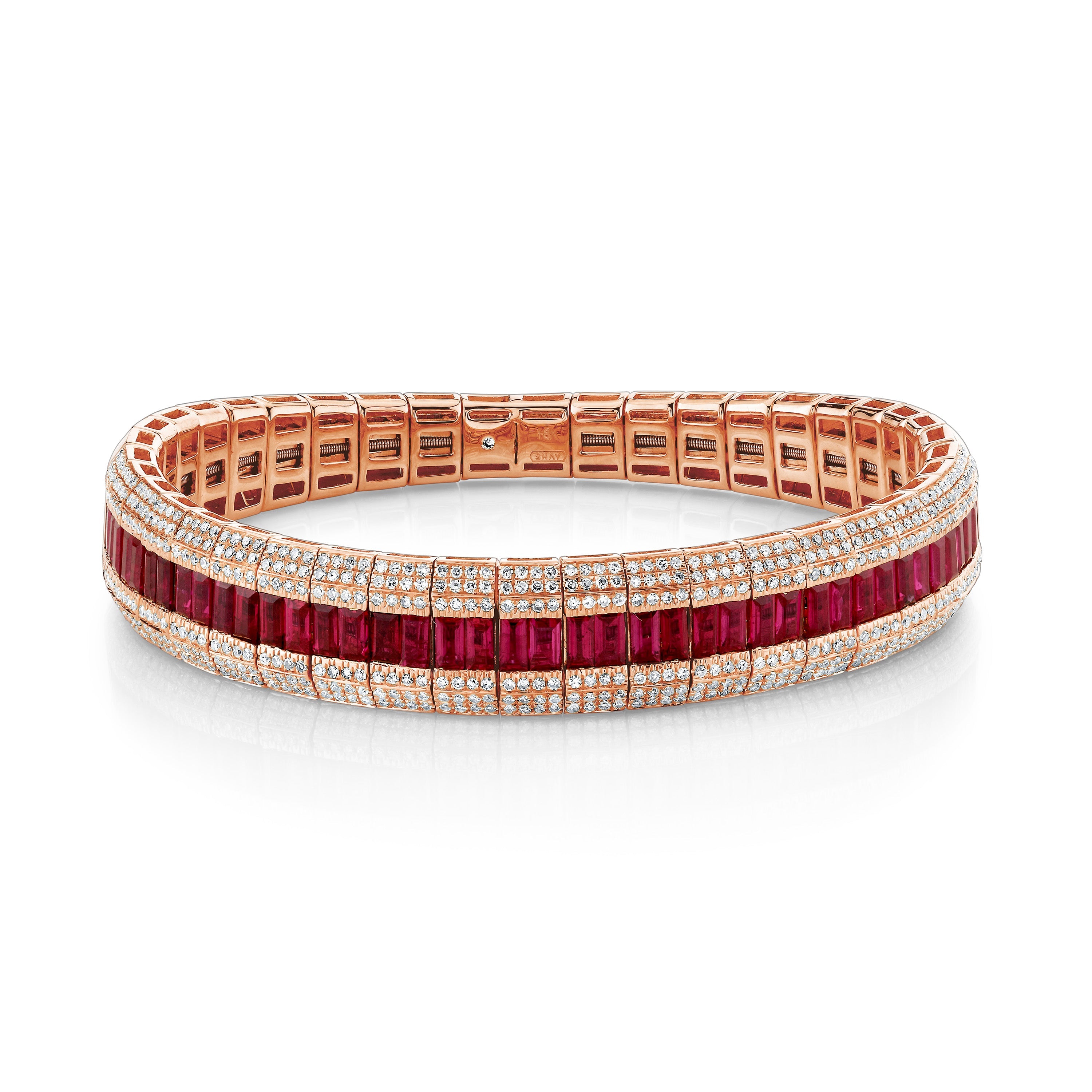 READY TO SHIP RUBY & DIAMOND STRETCH BRACELET