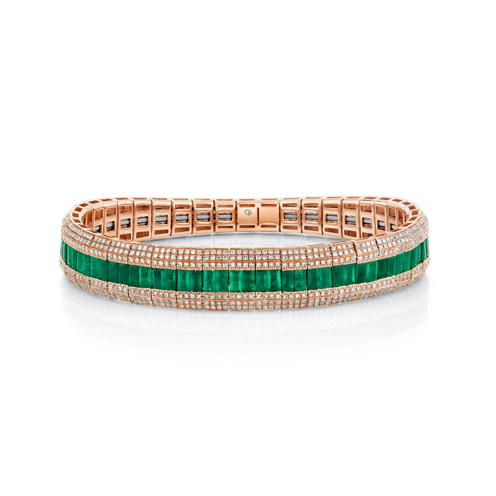 READY TO SHIP EMERALD & DIAMOND SCALES STRETCH BRACELET