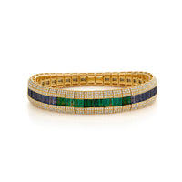 EMERALD & DIAMOND OMBRE STRETCH BRACELET