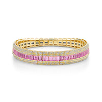 READY TO SHIP PINK SAPPHIRE & DIAMOND SCALES STRETCH BRACELET
