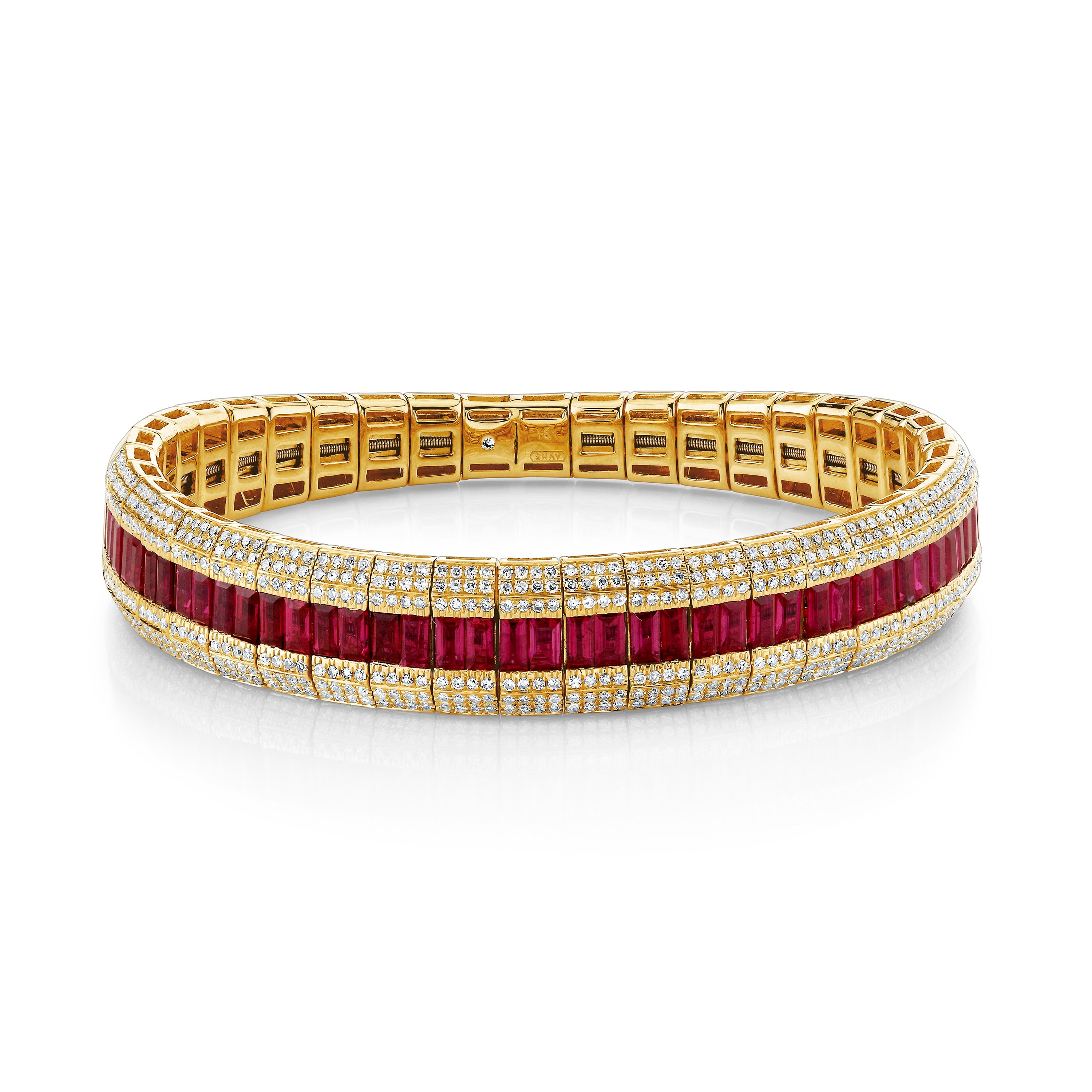 READY TO SHIP RUBY & DIAMOND STRETCH BRACELET