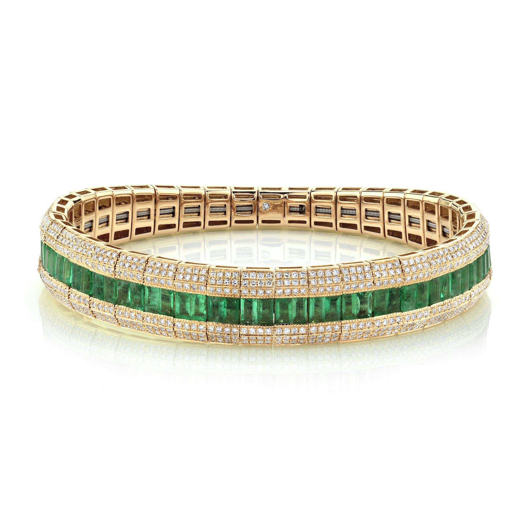 EMERALD & DIAMOND STRETCH BRACELET