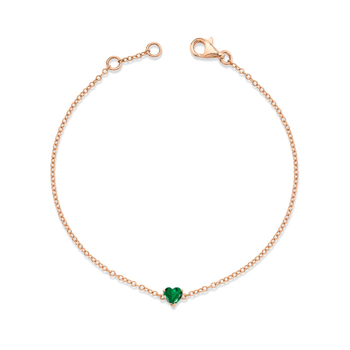 READY TO SHIP EMERALD BABY HEART BRACELET