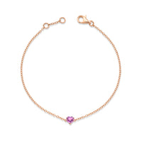 READY TO SHIP PINK SAPPHIRE BABY HEART BRACELET