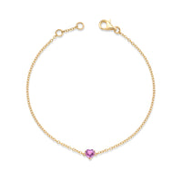 READY TO SHIP PINK SAPPHIRE BABY HEART BRACELET